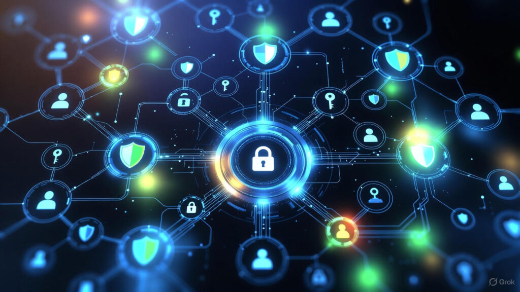 웹 보안을 AI를 활용하여 시각화한 자체 제작 이미지 입니다.