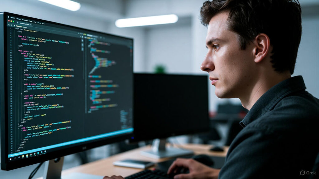 AI를 활용해 웹개발을 하는 모습입니다.